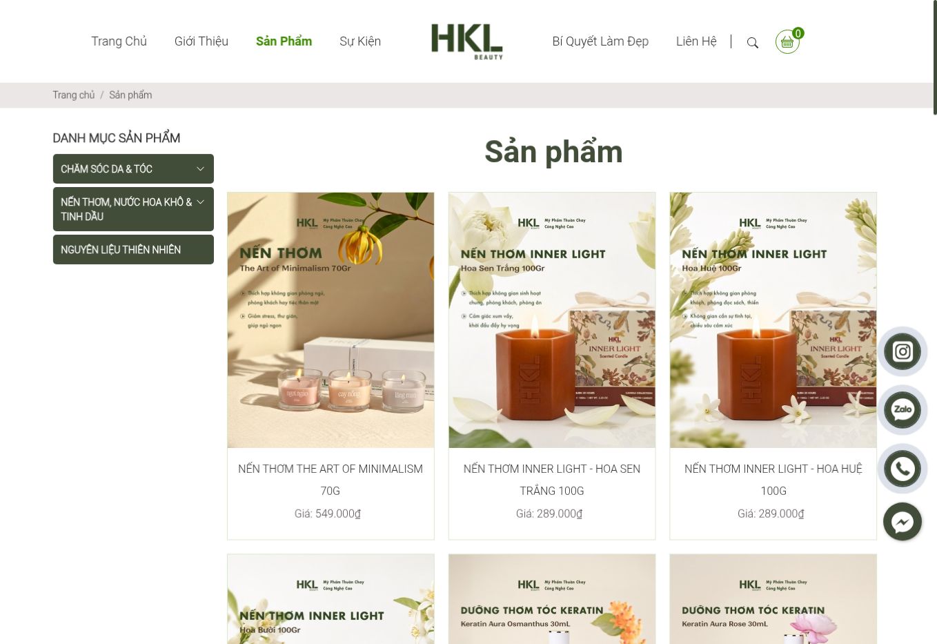 Giao diện HKL Beauty