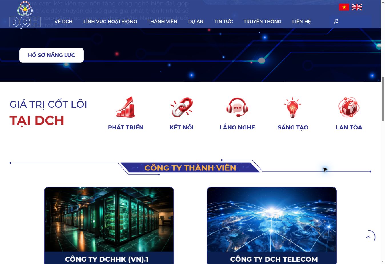 Giao diện DCH Group