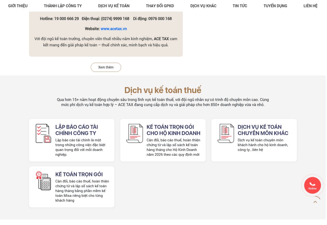 Giao diện ACE TAX